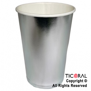 VASO POLIPAPEL PLATA 266CC  x 6 UNIDADES